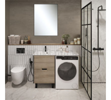 Мебель для ванной комнаты 1MarKa Maid 58Н(120) L под стиральную машину, зеркало Pino, антрацит, орех лучистый европейский