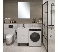 Мебель для ванной комнаты 1MarKa Maid 58Н(120) L под стиральную машину, зеркало Pino, белая