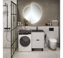 Мебель для ванной комнаты 1MarKa Maid 58Н(120) R под стиральную машину, раковина черная, белая