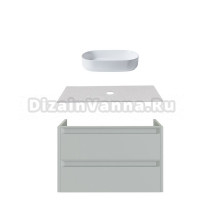 Тумба с раковиной Allen Brau Fantasy 2.0 100 матовый папирус, столешница бежевая, раковина Fantasy Oval 55, белая