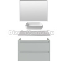Мебель для ванной комнаты Allen Brau Fantasy 2.0 100 матовый папирус, столешница бежевая, раковина Fantasy Quad 50, белая