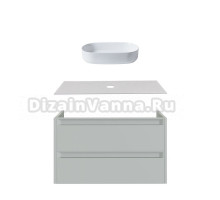 Тумба с раковиной Allen Brau Fantasy 2.0 120 матовый папирус, столешница бежевая, раковина Fantasy Oval 55, белая