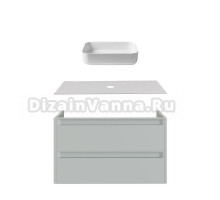 Тумба с раковиной Allen Brau Fantasy 2.0 120 матовый папирус, столешница бежевая, раковина Fantasy Quad 50, белая