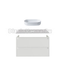 Тумба с раковиной Allen Brau Fantasy 2.0 120 матовый белый, столешница бежевая, раковина Fantasy Oval 55, белая