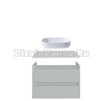 Тумба с раковиной Allen Brau Fantasy 2.0 80 матовый папирус, столешница бежевая, раковина Fantasy Oval 55, белая