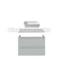 Тумба с раковиной Allen Brau Fantasy 2.0 80 матовый папирус, столешница бежевая, раковина Fantasy Quad 50, белая