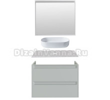 Мебель для ванной комнаты Allen Brau Fantasy 2.0 80 матовый папирус, столешница бежевая, раковина Fantasy Oval 55, белая