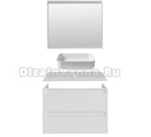Мебель для ванной комнаты Allen Brau Fantasy 2.0 80 матовый белый, столешница бежевая, раковина Fantasy Quad 50, белая