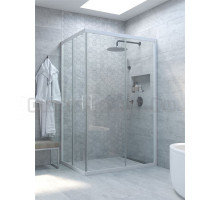 Душевой уголок Vegas Glass ZA-F Novo h2000 110*80 01 01 профиль глянцевый белый, стекло прозрачное