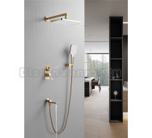 Душевая система / Тропический душ со смесителем встраиваемая Shevanik S9935G, золотой сатин