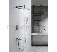 Душевая система / Тропический душ со смесителем встраиваемая Shevanik S9935T, оружейная сталь