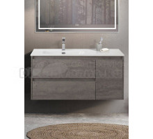 Тумба с раковиной BelBagno Kraft L, 100 2 ящика, дверца, cemento grigio