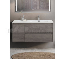 Тумба с раковиной BelBagno Kraft R, 100 2 ящика, дверца, cemento grigio