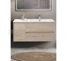 Тумба с раковиной BelBagno Kraft R, 100 2 ящика, дверца, rovere galifax bianco