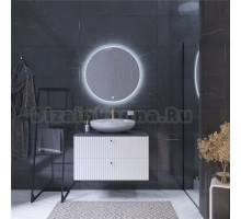 Мебель для ванной комнаты 1MarKa Desire 90 керамогранит черный, белая