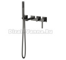 Встраиваемый смеситель для душа и ванны AVS Elegant 811-410-GM С ВНУТРЕННЕЙ ЧАСТЬЮ, оружейная сталь
