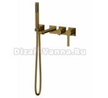 Встраиваемый смеситель для душа и ванны AVS Elegant 811-410-BG С ВНУТРЕННЕЙ ЧАСТЬЮ, брашированное золото
