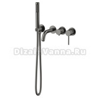 Встраиваемый смеситель для душа и ванны AVS Slimmer 811-110-GM С ВНУТРЕННЕЙ ЧАСТЬЮ, оружейная сталь