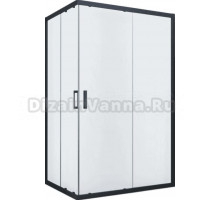 Душевой уголок Vegas Glass ZA-F Novo h2000 120*80 02М 10 профиль матовый черный, стекло сатин