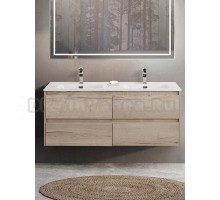 Тумба с раковиной BelBagno Kraft 120 для двоих, 4 ящика, rovere galifax bianco