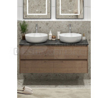 Тумба с раковиной BelBagno Kraft 120 со столешницей, для двоих, 4 ящика, rovere tabacco