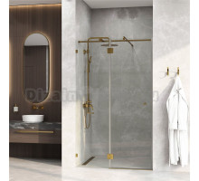 Душевая дверь в нишу Wasserkraft Ems 76H05 120 см, прозрачное стекло, фурнитура золото