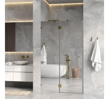 Душевая дверь в нишу Wasserkraft Ems 76H05L-MR 120 см, зеркальное стекло, фурнитура золото