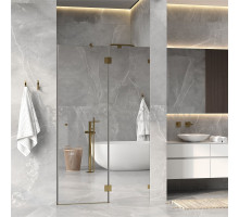 Душевая дверь в нишу Wasserkraft Ems 76H05R-MR 120 см, зеркальное стекло, фурнитура золото