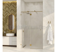 Душевая дверь в нишу Wasserkraft Ems 76H05L-TXG 120 см, текстурное стекло, фурнитура золото