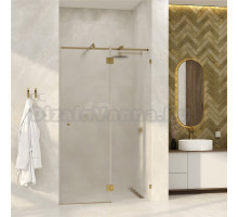Душевая дверь в нишу Wasserkraft Ems 76H05R-TXG 120 см, текстурное стекло, фурнитура золото