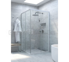 Душевой уголок Vegas Glass Za Novo h2000 80 01 01 профиль глянцевый белый, стекло прозрачное