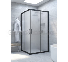 Душевой уголок Vegas Glass Za Novo h2000 90 02М 10 профиль матовый черный, стекло сатин