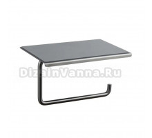 Держатель для туалетной бумаги с полочкой Shevanik SZ15T, оружейная сталь