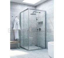 Душевой уголок Vegas Glass Za Novo h2000 100 07 01 профиль матовый хром, стекло прозрачное