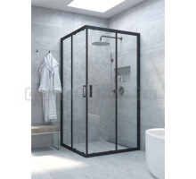 Душевой уголок Vegas Glass Za Novo h2000 110 02М 01 профиль матовый черный, стекло прозрачное