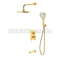 Душевая система для ванны и душа Германия DQ  Bonn DA1705607 встраиваемая с изливом мат.золото