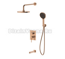 Душевая система для ванны и душа Германия DQ  Bonn DA1705633 встраиваемая с изливом браш.роз.золото