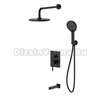 Душевая система для ванны и душа Германия DQ  Bonn DA1705605 встраиваемая с изливом черный