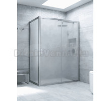Душевой уголок Vegas Glass ZP+ZPV Novo h2000 100*80 07 10 профиль матовый хром, стекло сатин