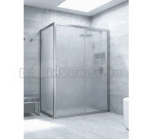 Душевой уголок Vegas Glass ZP+ZPV Novo h2000 100*90 07 10 профиль матовый хром, стекло сатин