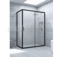 Душевой уголок Vegas Glass ZP+ZPV Novo h2000 100*90 02М 10 профиль матовый черный, стекло сатин