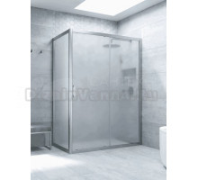 Душевой уголок Vegas Glass ZP+ZPV Novo h2000 110*80 07 10 профиль матовый хром, стекло сатин