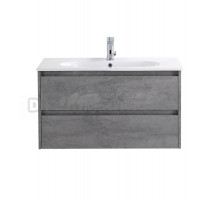 Тумба с раковиной BelBagno Kraft 100 подвесная, 2 ящика, cemento grigio