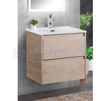 Тумба с раковиной BelBagno Kraft 50 подвесная, 2 ящика, rovere galifax bianco