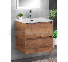 Тумба с раковиной BelBagno Kraft 50 подвесная, 2 ящика, rovere tabacco