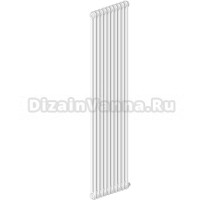 Радиатор стальной трубчатый Irsap Tesi 1800 вертикальный, 2 трубы, 10 секций, дизайнерский, нижнее универсальное подключение, стандартный белый код 01 G