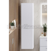 Шкаф-пенал для ванной BelBagno Due 40 подвесной, ручки хром полированный, белый металлик