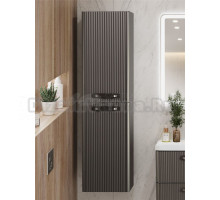 Шкаф-пенал для ванной BelBagno Due 40 подвесной, ручки матовый атласный никель, оружейная сталь