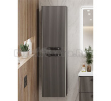 Шкаф-пенал для ванной BelBagno Due 40 подвесной, ручки матовый темный никель, оружейная сталь