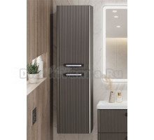 Шкаф-пенал для ванной BelBagno Due 40 подвесной, ручки белые, оружейная сталь